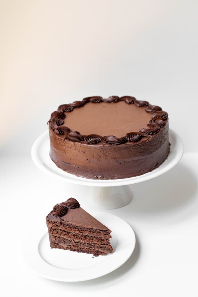 Sliced Chocolate indulgence cake