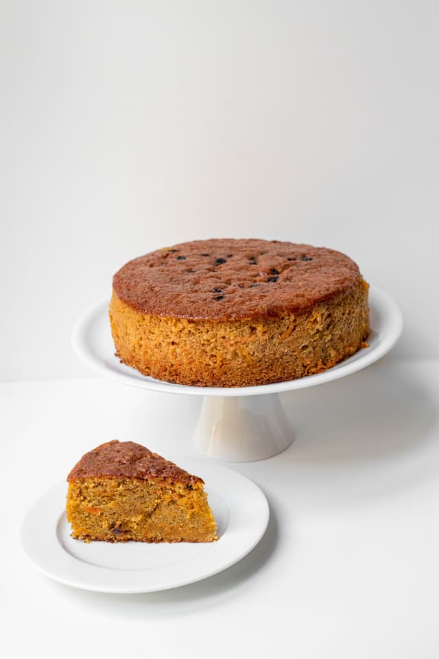 Sliced carrot cake